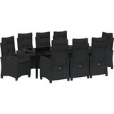  Vrtni set za objed 9 kom. Crna poliratan | shoptok.hr
