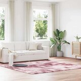 vidaXL Košata preproga prašna roza 240x240 cm poliester | Shoptok.si
