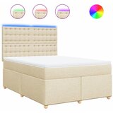 vidaXL Krevet s oprugama i madracem krem 140 x 190 cm od tkanine | shoptok.hr