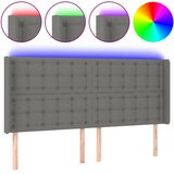  LED uzglavlje tamnosivo 183 x 16 x 118/128 cm od tkanine | shoptok.hr