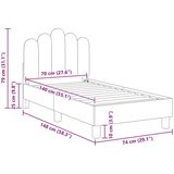  Posteljica za malčke z vzglavjem Temno siva 70 x 140 cm blago, (5000121026) | Shoptok.si