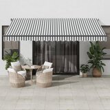 Tenda na ručno uvlačenje antracit i bijela 450 x 350 cm | shoptok.hr