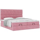 vidaXL Otomanski posteljni okvir z vzmetnicami roza 180x200cm žamet, (21609765) | Shoptok.si