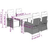  Vrtna jedilna garnitura 5-delna z blazinami črn poli ratan, (21055896) | Shoptok.si