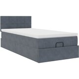 vidaXL Otomanski posteljni okvir z vzmetnico siv 90x190 cm žamet, (21611308) | Shoptok.si