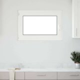 vidaXL Kletno okno "RISOR" 90x70 cm vrtljivo-nagibno DIN levo belo | Shoptok.si