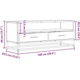 TV TV omarica, les, dimljeni hrast, 100x34,5x40 cm | Shoptok.si
