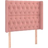  Uzglavlje ružičasto 103x16x118/128 cm baršunasto | shoptok.hr