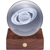 Gingko Temno rjava LED zatemnitvena namizna svetilka iz masivnega oreha s steklenim senčilom (višina 12 cm) Amber – | Shoptok.si
