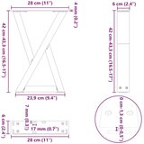  Noge za stolić za kavu 2 kom Prirodni čelik 28x(42-43 3) cm | shoptok.hr
