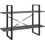 Ormarić za knjige s 2 razine sivi 100 x 30 x 70 cm od borovine | Eponuda.com