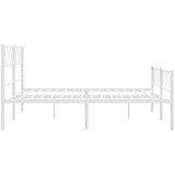  Metalni okvir kreveta uzglavlje i podnožje bijeli 140 x 190 cm | shoptok.hr