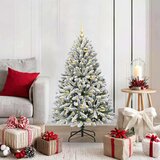 vidaXL Umjetno božićno drvce Zelena i bijela 120 cm PVC i metal | shoptok.hr