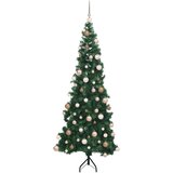 vidaXL Kotično umetno božično drevo Zelena 180 cm PVC in kovina | Shoptok.si