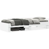vidaXL Posteljni okvir bel 75x190 cm inženirski les | Shoptok.si