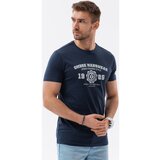 Ombre Majice s kratkimi rokavi T-shirt męski bawełniany z nadrukiem - granatowy V3 S1748 pisana | Shoptok.si