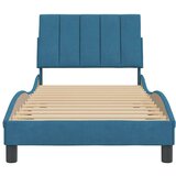  Posteljni okvir z vzglavjem moder 80x200 cm žamet, (21081950) | Shoptok.si