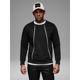 Ombre Men's sweatshirt with decorative front zips - black | shoptok.hr