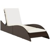  Ležaljka za sunčanje s jastukom smeđa 60x205x73 cm poliratan | shoptok.hr