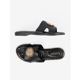 SEASTAR Black flip-flops with gold decoration | Shoptok.si