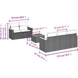  6-dijelni set vrtnih sofa od poliratana s jastucima sivi | shoptok.hr