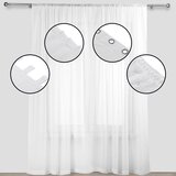  Curtain KRESZ color white style classic suspenders crushed voile 140x250 homede | shoptok.hr