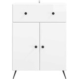  Kreveta Bijela visokog sjaja 66 x 34,5 x 90 cm Slike
