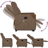  Masažni naslanjač s funkcijo vstajanja rjavo blago | Shoptok.si