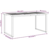 Vanjski Zunanja jedilna miza Siva 160x80x75 cm Jeklo in Masivno leseno Akacijevo | Shoptok.si