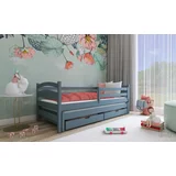 Lano Otroška postelja z dodatnim ležiščem Tosia - 80x200 cm - Siva