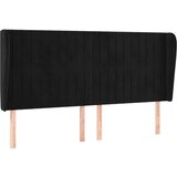 Maison Chic Posteljno vzglavje - Vzglavna omarica - Nočna omarica z ušesi črno 183x23x118/128 cm žamet, (21709985) | Shoptok.si