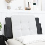 Maison Chic posteljno vzglavje - vzglavna omarica - vzglavna stranica bela in črna 90 cm umetno usnje, (21703997) | Shoptok.si
