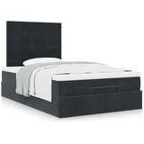 vidaXL Otomanski posteljni okvir z vzmetnicami črn 120x190cm žamet | Shoptok.si