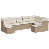 vidaXL 9-dijelni set vrtnih sofa s jastucima bež od poliratana | shoptok.hr
