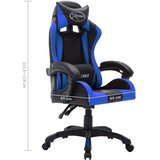 vidaXL Igraća stolica s RGB LED svjetlima plavo-crna od umjetne kože | shoptok.hr