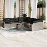  11-dijelni set vrtnih sofa poliratan s jastucima svijetlosivi | shoptok.hr