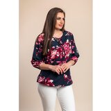 Fenzy Plus Size Bluza S Cvjetnim Printom, Tamnoplava | shoptok.hr