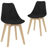  Jedilni stoli 2 kosa črn žamet | Shoptok.si