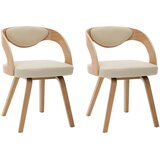 Furnova Jedilni stoli 2 kosa krem ukrivljen les in umetno usnje, (21929209) | Shoptok.si
