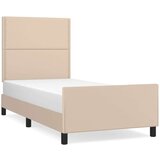  Posteljni okvir z vzglavjem kapučino 90x200 cm umetno usnje, (20906724) | Shoptok.si
