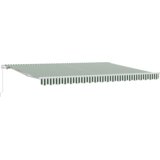 vidaXL Ručna uvlačiva tenda Zelena i bijela 450x300 cm, Materijal za zamjenu tende za okvir 4,5x3 m Zelena i bijela | shoptok.hr