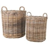 Lars rattan košara lars, 2 kom (sivo-smeđe) | shoptok.hr