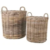 rattan košara lars, 2 kom (sivo-smeđe)