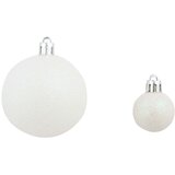  Set božićnih kuglica 100 komada 3/4/6 cm bijeli/sivi | shoptok.hr