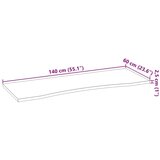 vidaXL Mizna plošča neobdelan 140x60x2,5 cm trdna hrastovina | Shoptok.si