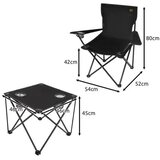 Trizand Set sklopivih kamping stolica i stola 2+1 crni | shoptok.hr