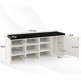 Pohištvo Klop za čevlje, stojalo za čevlje z oblazinjeno blazino in 9 predali 3-nadstropno stojalo za čevlje | Shoptok.si