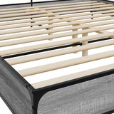  Okvir za krevet boja hrasta 200x200cm konstruirano drvo i metal Siva 200 x 200 cm | Shoptok.si