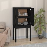 vidaXL Visoka omara črna 60x40x120 cm trdna borovina Cene