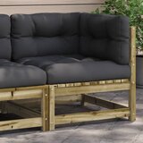 Maison Chic Vrtni kotni kavč - Zunanji kavč z blazinami impregnirana borovina, (22041078) | Shoptok.si